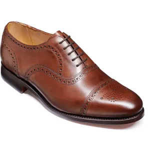 40% OFF BARKER Mirfield Shoes - Mens Oxford Semi Brogue - Dark Walnut Calf - Size: UK 10