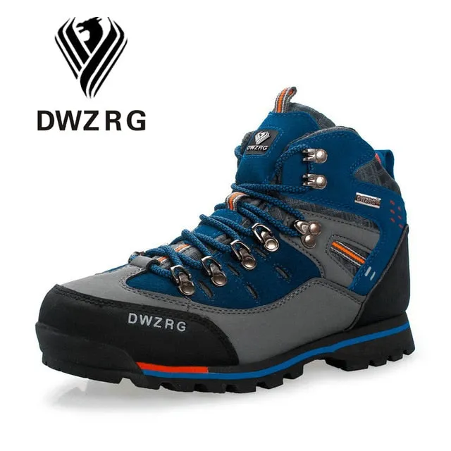Amozae--DWZRG Men Hiking Shoes Waterproof Leather Shoes Climbing & Fishing Shoes New Popular Outdoor Shoes Men High Top Winter Boots