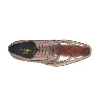 AZOR LA MODE Alaska Classic Oxford Wingtip Brogues – Brown