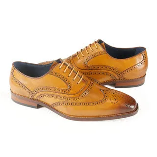 AZOR LA MODE Alaska Classic Oxford Wingtip Brogues – Tan