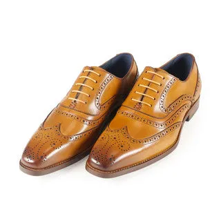 AZOR LA MODE Alaska Classic Oxford Wingtip Brogues – Tan