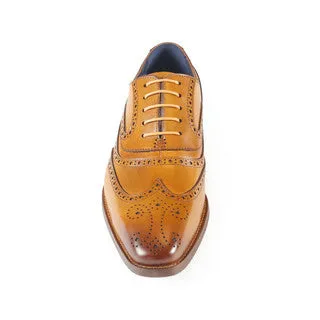 AZOR LA MODE Alaska Classic Oxford Wingtip Brogues – Tan
