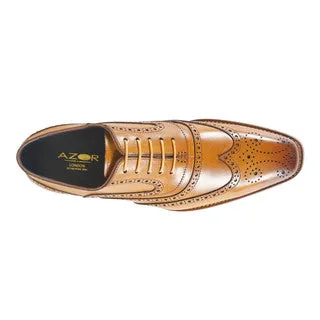 AZOR LA MODE Alaska Classic Oxford Wingtip Brogues – Tan