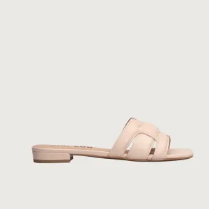 Bibi Lou Holly Nude Pink Leather Flat Sandals