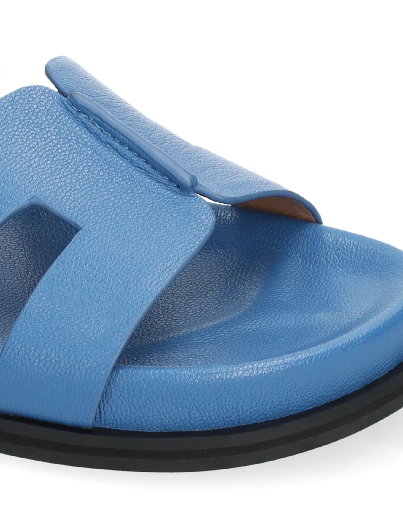 Bibi Lou Minty Azul Denim Leather Flat Sandals