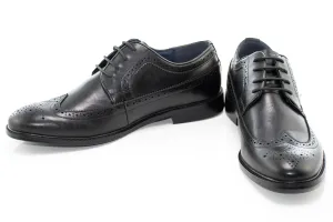 Black Wingtip Lace-Up Derby Dress Shoes