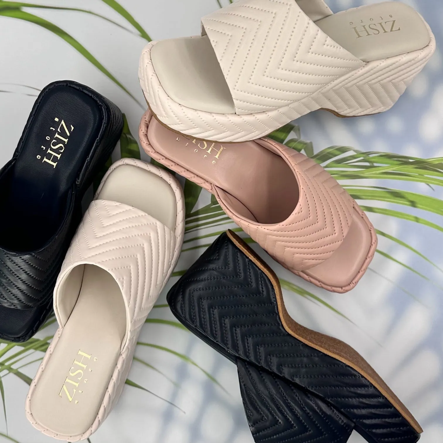 Black Zig Zag Slides