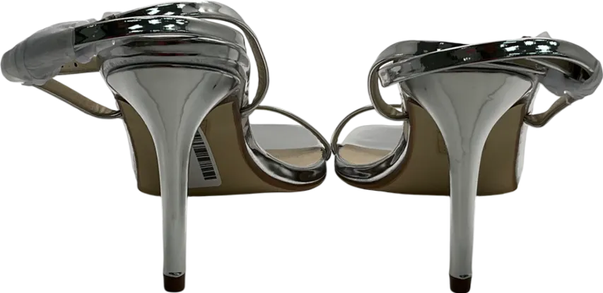 boohoo Metallic Wide Fit Barely There Low Stiletto Heels UK 6 EU 39 👠
