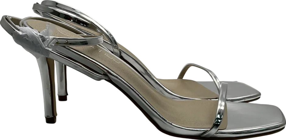 boohoo Metallic Wide Fit Barely There Low Stiletto Heels UK 6 EU 39 👠