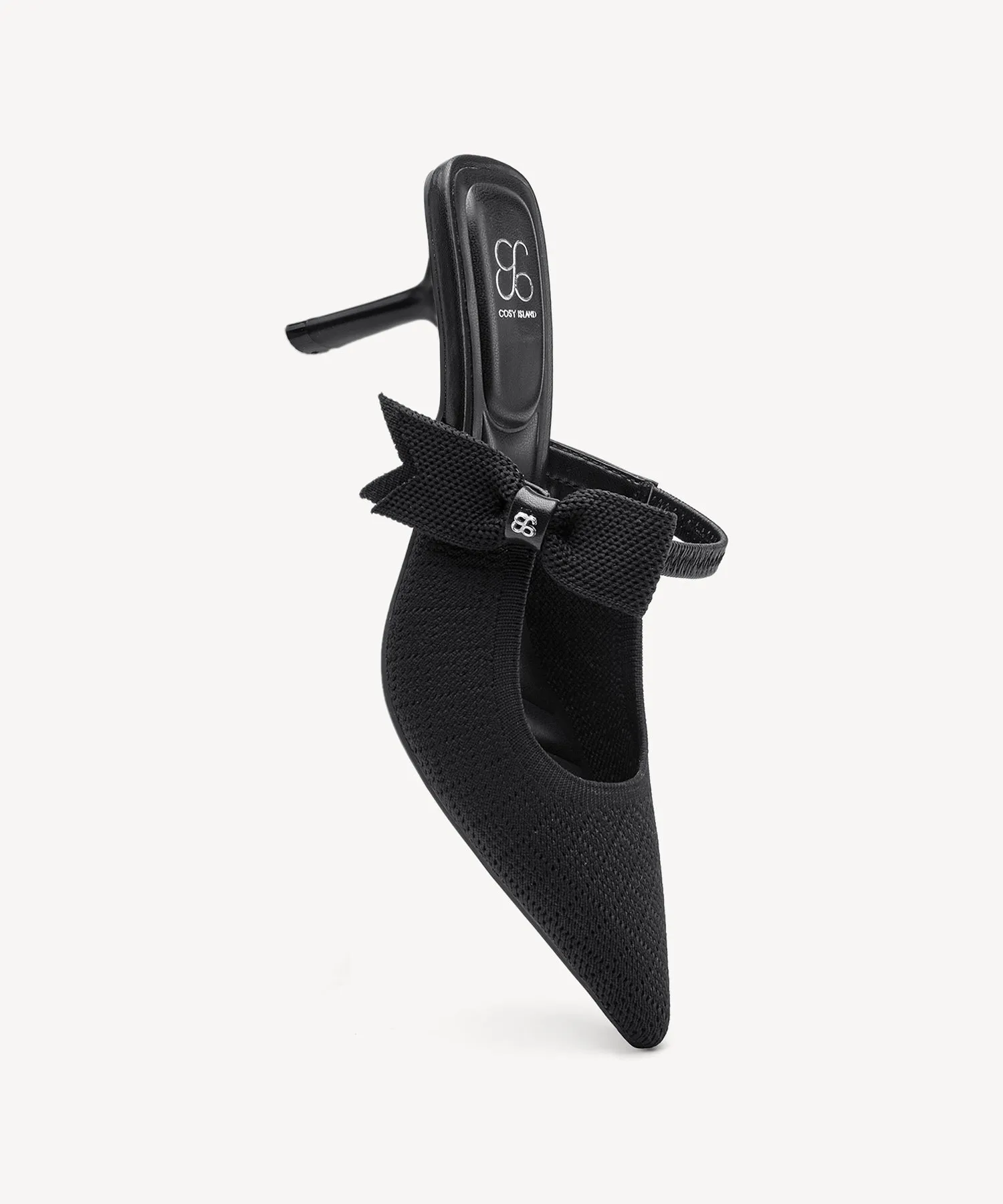 Bowknot Grace Pointed Toe Heeled Mules