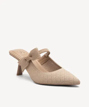 Bowknot Grace Pointed Toe Heeled Mules