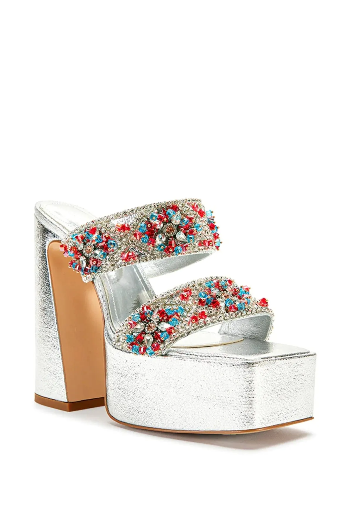 CECEILIA-SILVER PLATFORM HEELED SANDAL