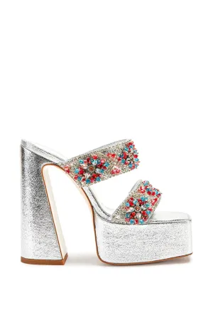 CECEILIA-SILVER PLATFORM HEELED SANDAL