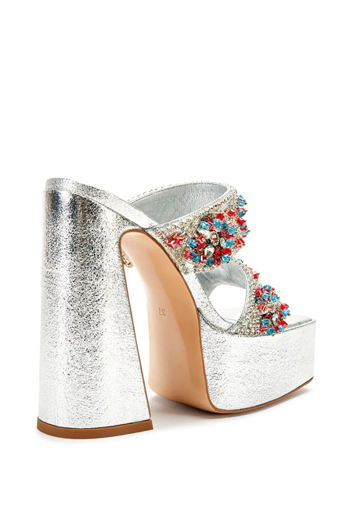 CECEILIA-SILVER PLATFORM HEELED SANDAL