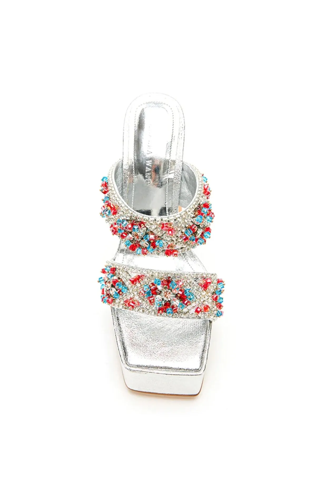 CECEILIA-SILVER PLATFORM HEELED SANDAL