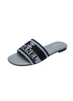 CHANEL FLAT SLIPPERS - GREY