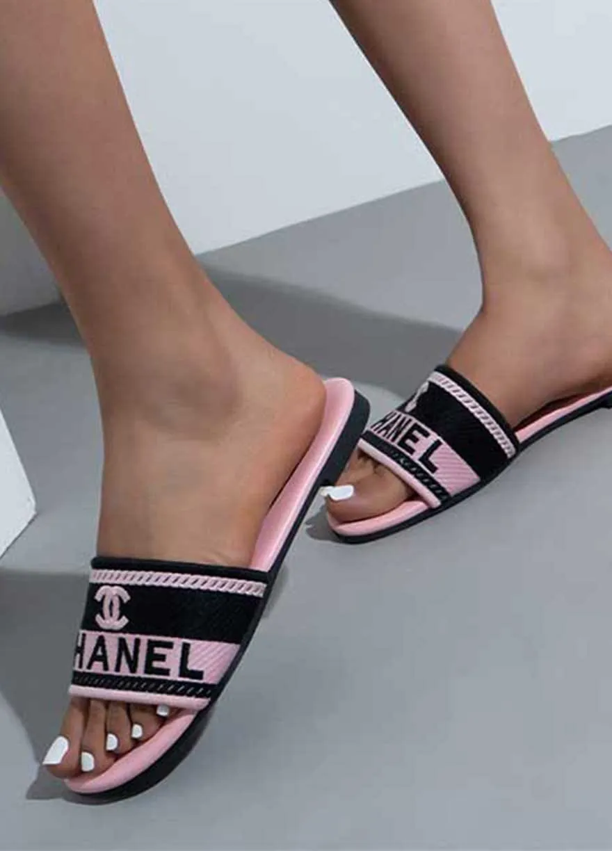 CHANEL FLAT SLIPPERS - GREY