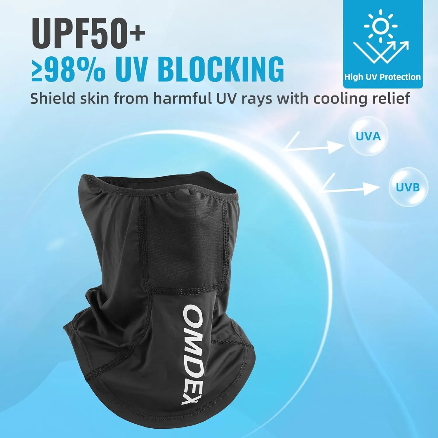 Cooling Neck Gaiter Face Cover for Sun Protection UPF 50  UV Face Mask Reflective for Men Women Fishing Cycling Hiking