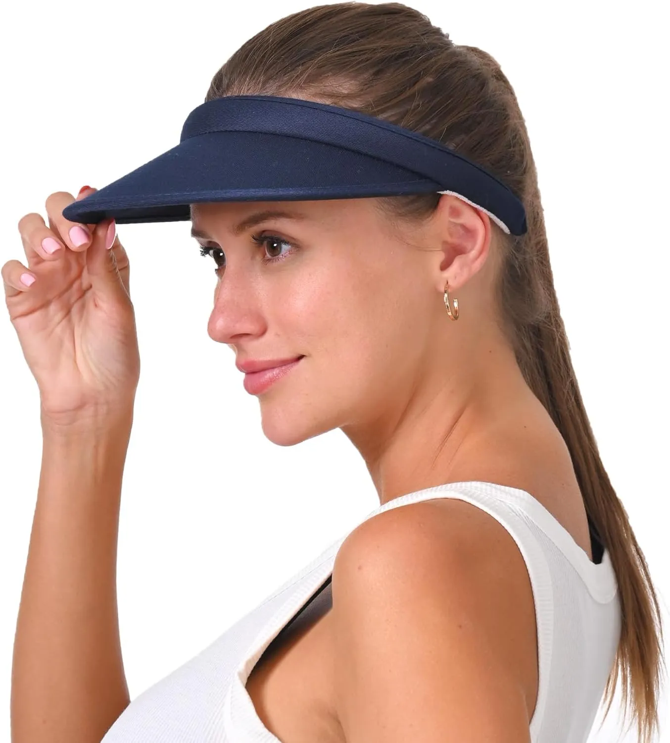 Cotton Visor Hat Women Men Clip-on Visors Hats Adjustable Outdoor Sports Golf Beach Wide Brim Sun Cap