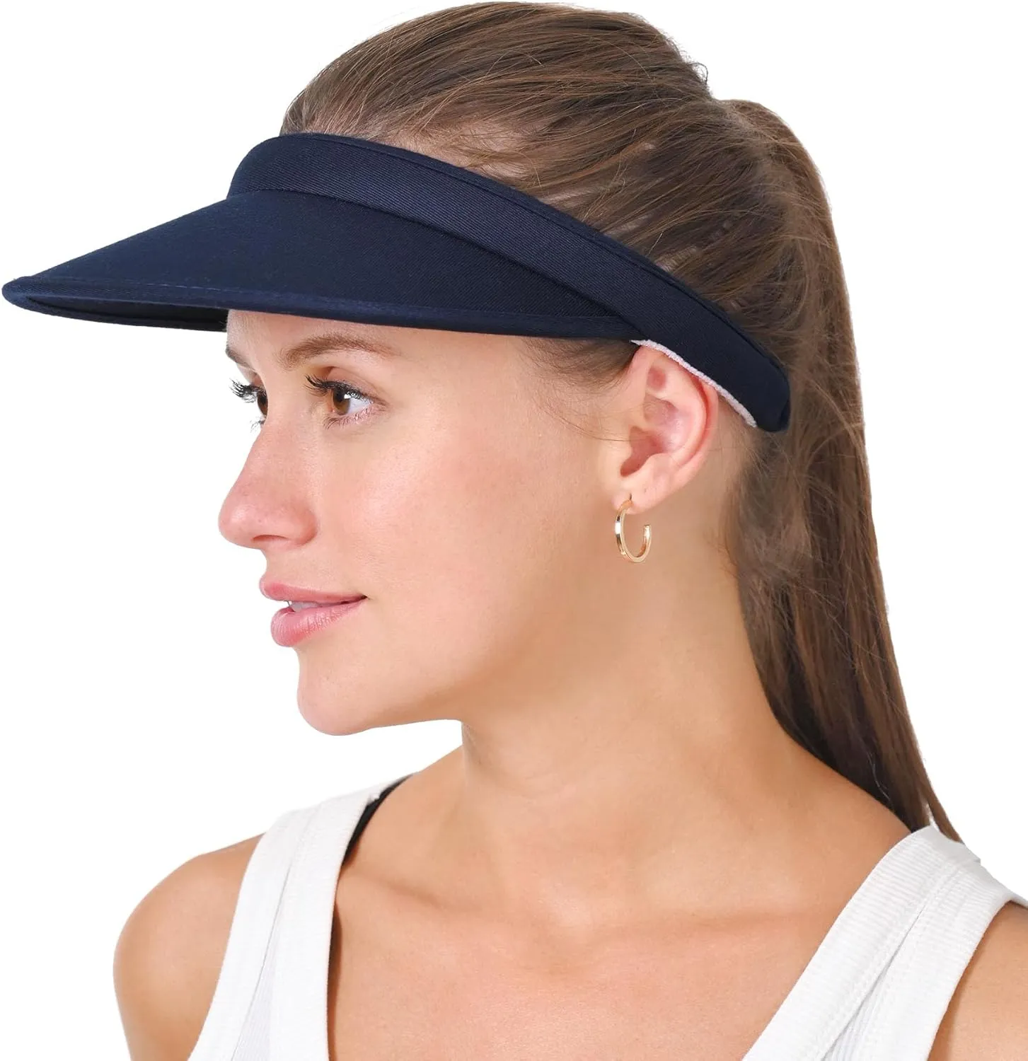 Cotton Visor Hat Women Men Clip-on Visors Hats Adjustable Outdoor Sports Golf Beach Wide Brim Sun Cap
