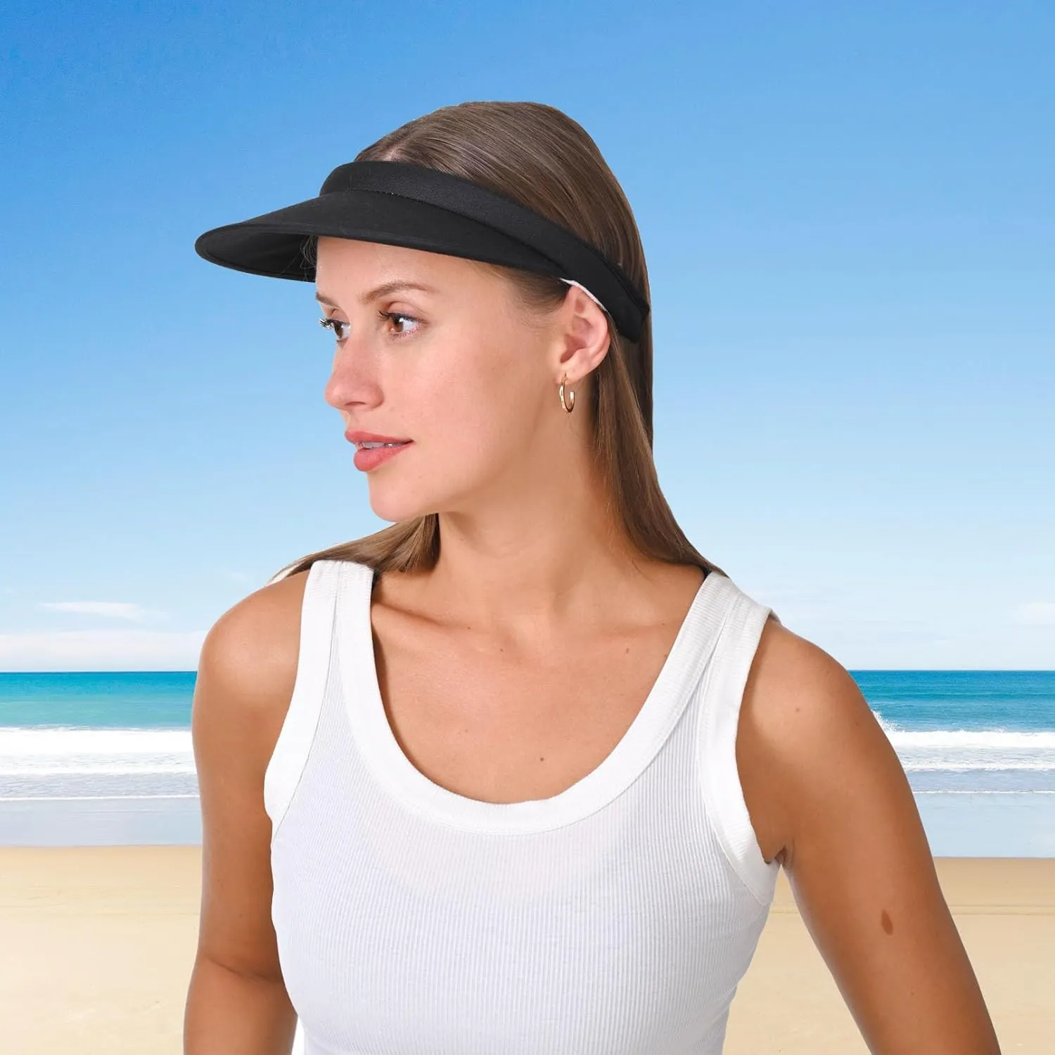 Cotton Visor Hat Women Men Clip-on Visors Hats Adjustable Outdoor Sports Golf Beach Wide Brim Sun Cap