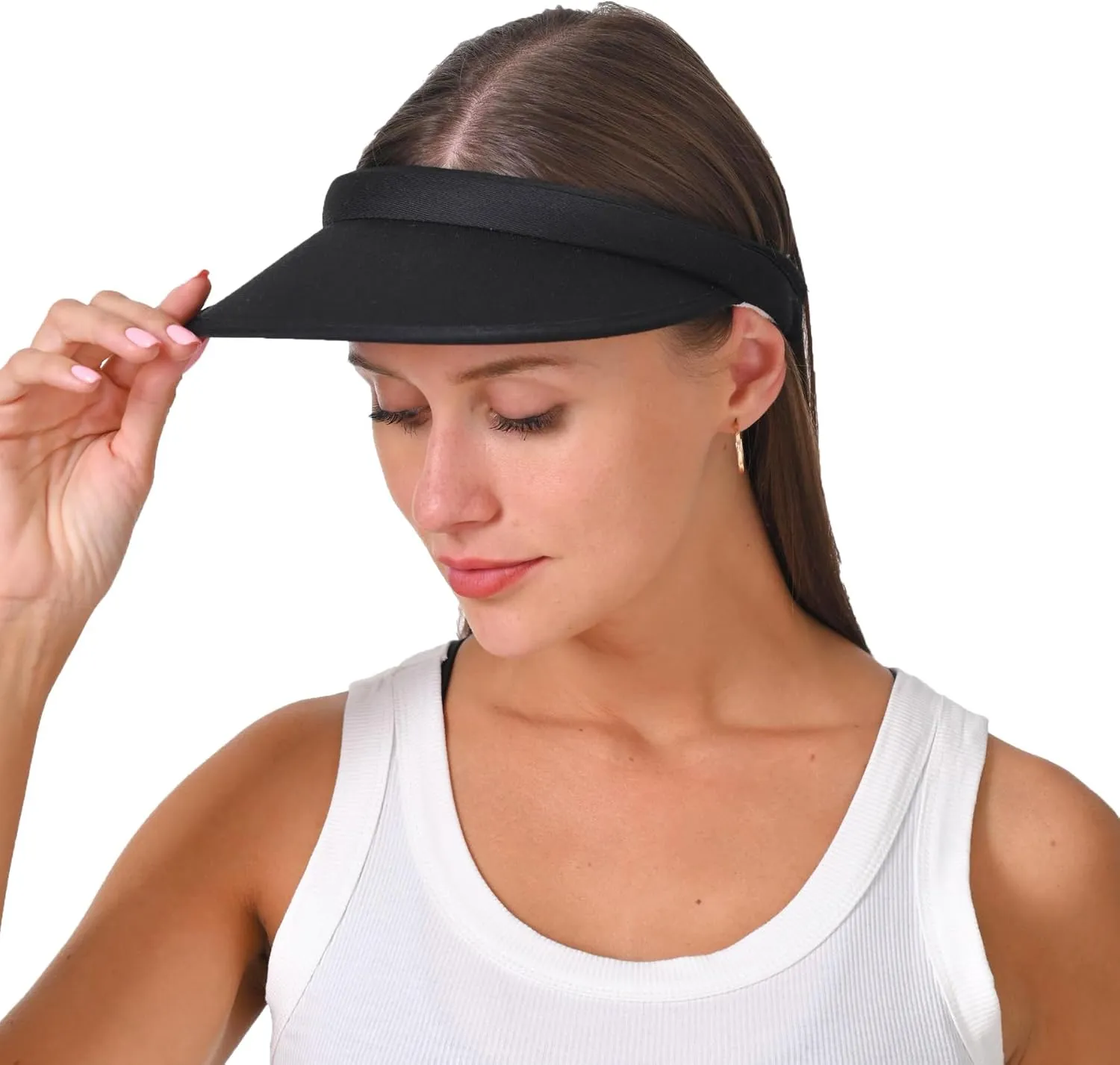 Cotton Visor Hat Women Men Clip-on Visors Hats Adjustable Outdoor Sports Golf Beach Wide Brim Sun Cap