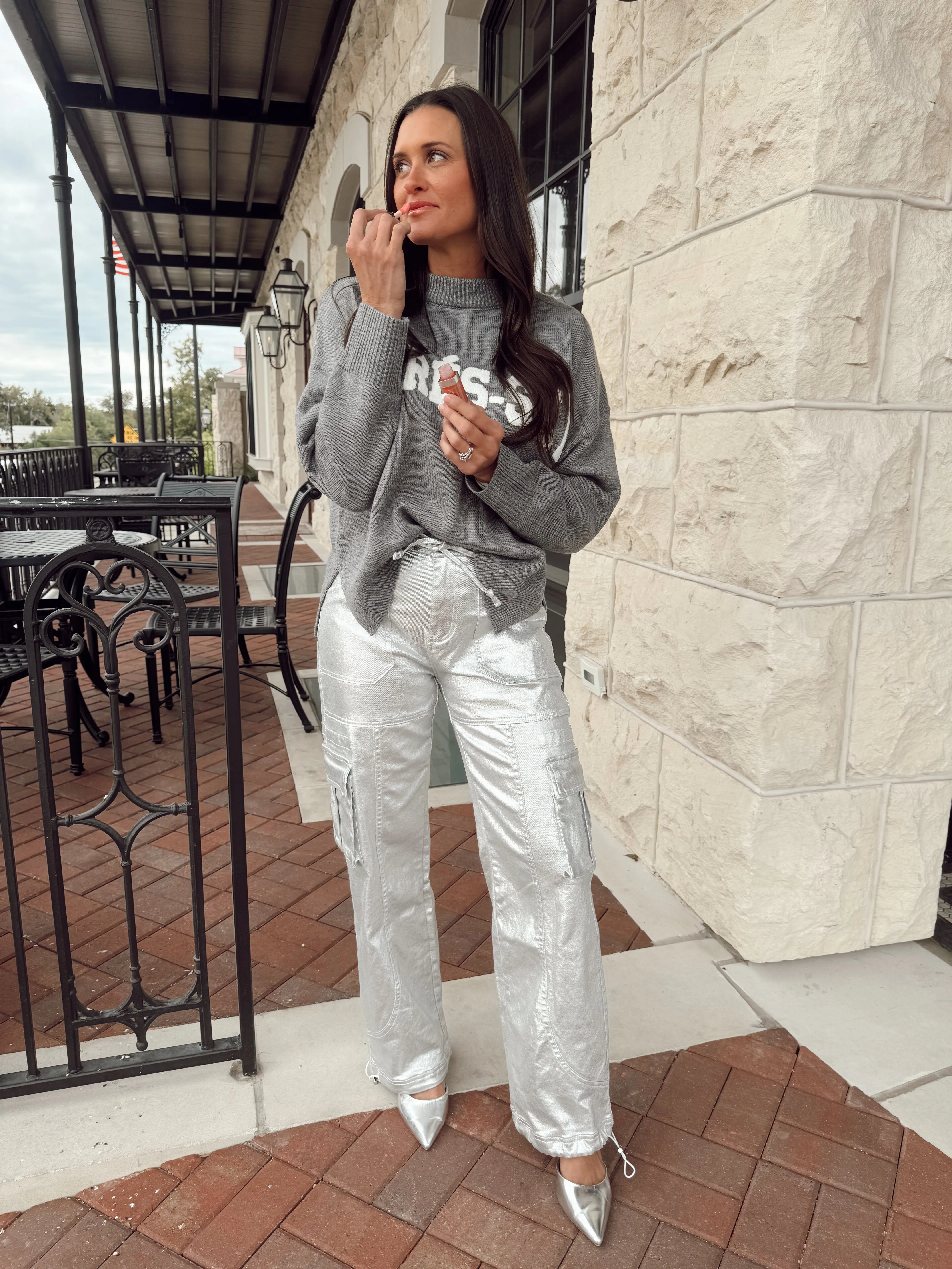 Everything Silver Cargo Pants