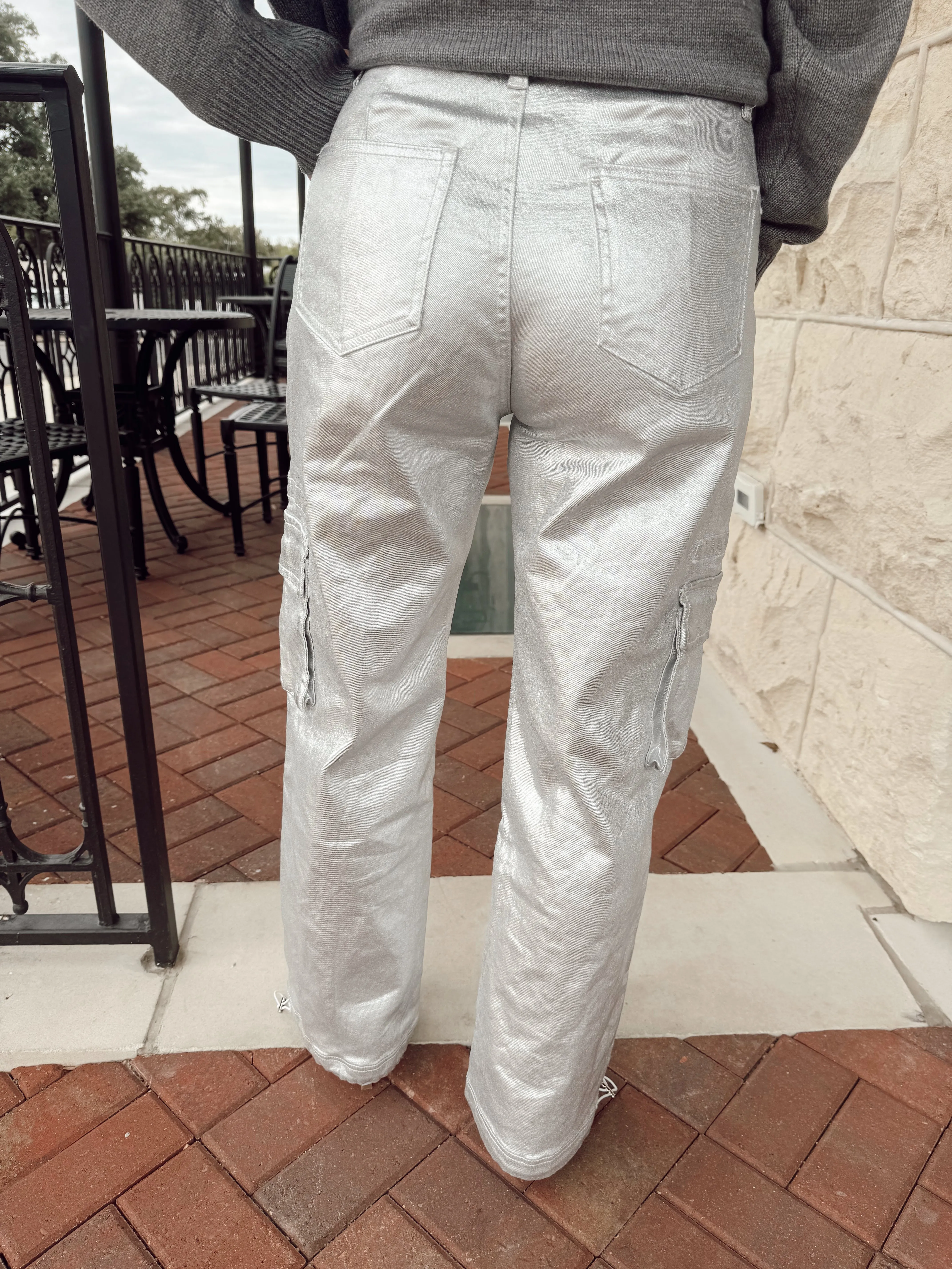 Everything Silver Cargo Pants