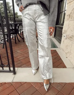 Everything Silver Cargo Pants