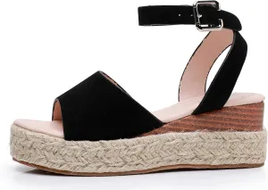 Felabo Girls' Flatform Espadrille Sandals ?C Open-Toe, Adjustable Ankle Strap, Casual Summer Shoes (Little Kid/Big Kid)