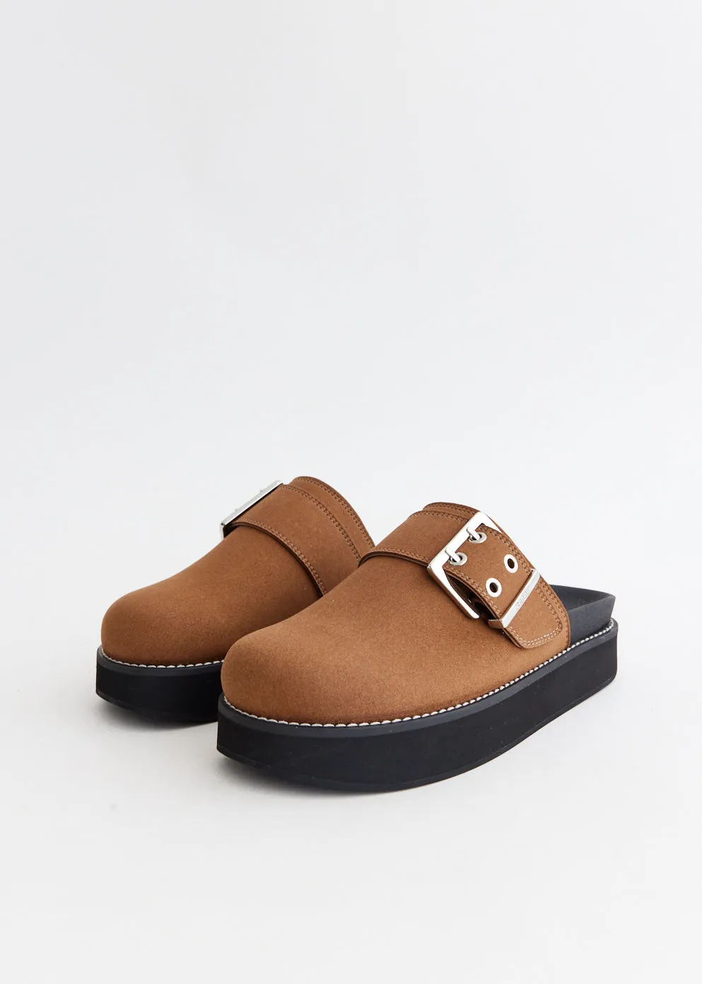 Feminine Buckle Mule Sandals