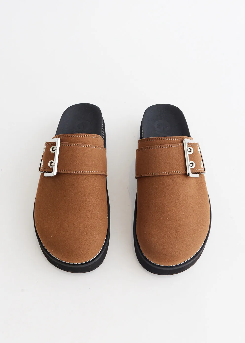 Feminine Buckle Mule Sandals