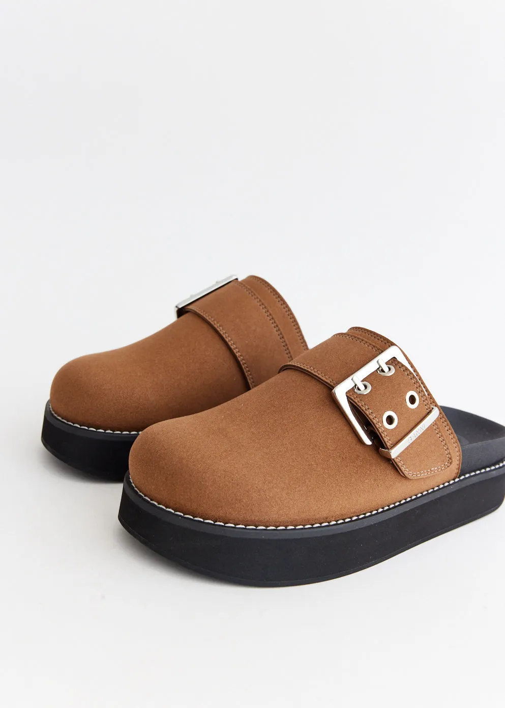 Feminine Buckle Mule Sandals