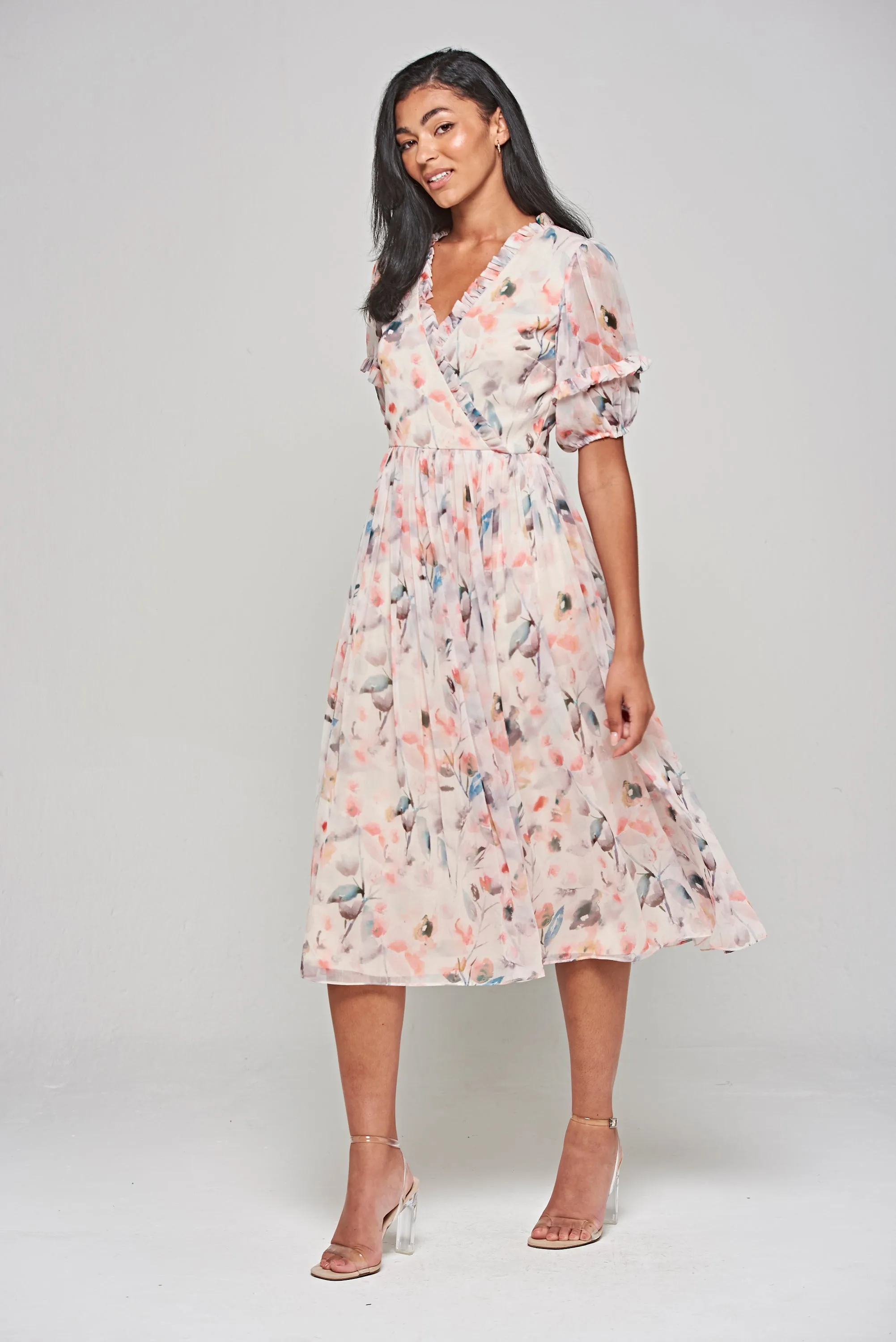 Fleur Floral Print Midi Dress