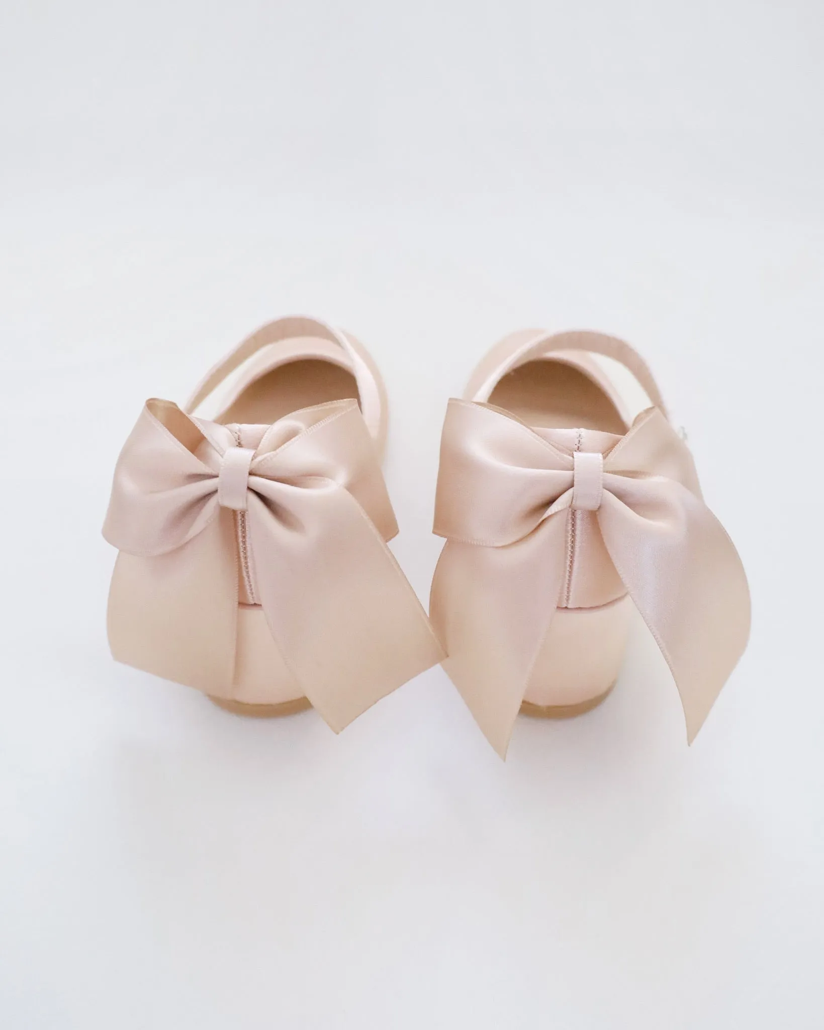 Girls Satin Mary Jane Block Heel with Back Satin Bow