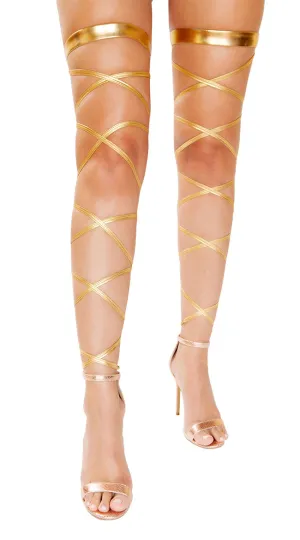 Gold Metallic Leg Wraps