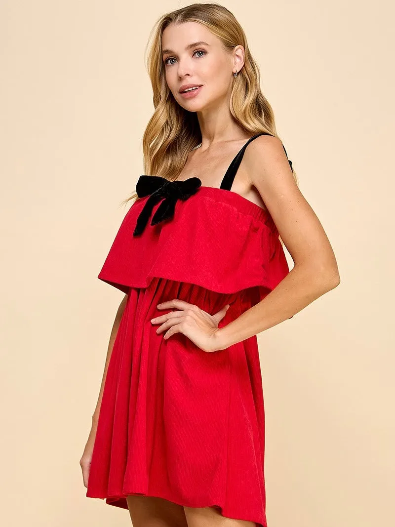 Holly Bow Mini Dress
