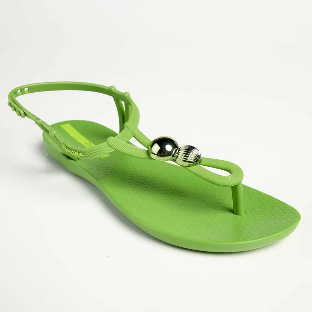 Ipanema Slingback Trim Sandals - Green/Silver