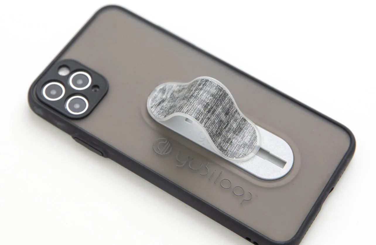 iPhone 12 Pro Max Opaque Black Case with integrated Yubiloop ( 1 strap/ loop phone holder kickstand )