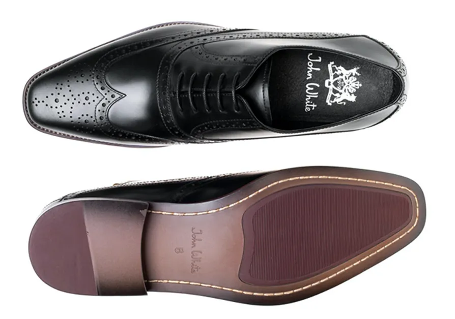 John White Hercules Black Oxford Brogue