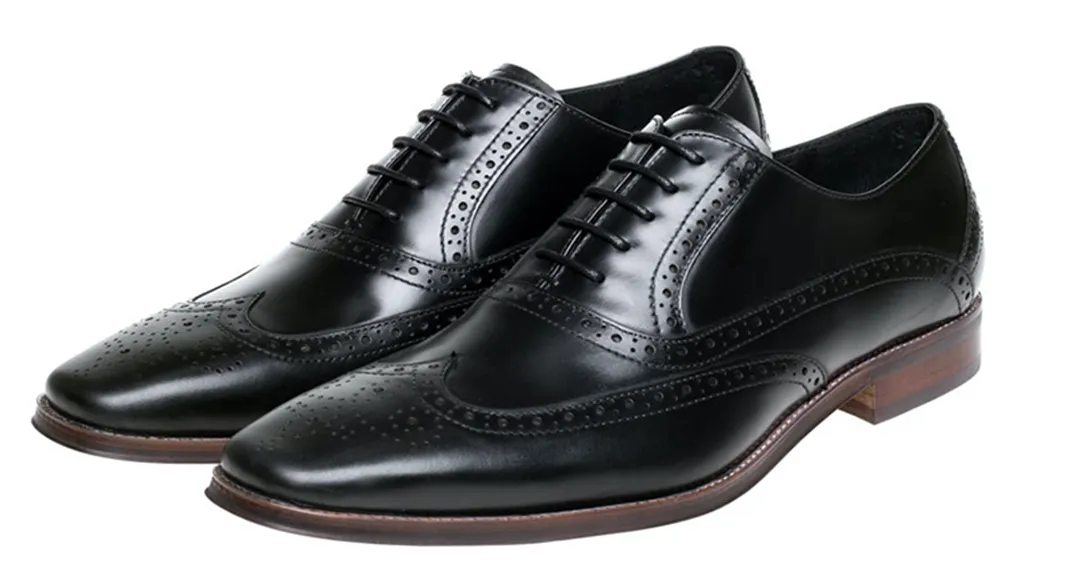 John White Hercules Black Oxford Brogue