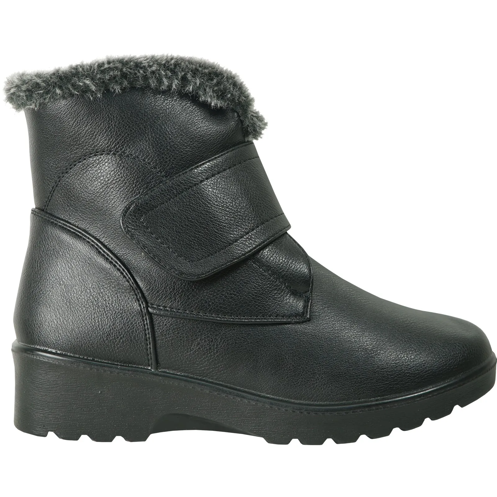 KOZI Women Winter Fur Boot NANCY-6 Ankle Casual Boot Black