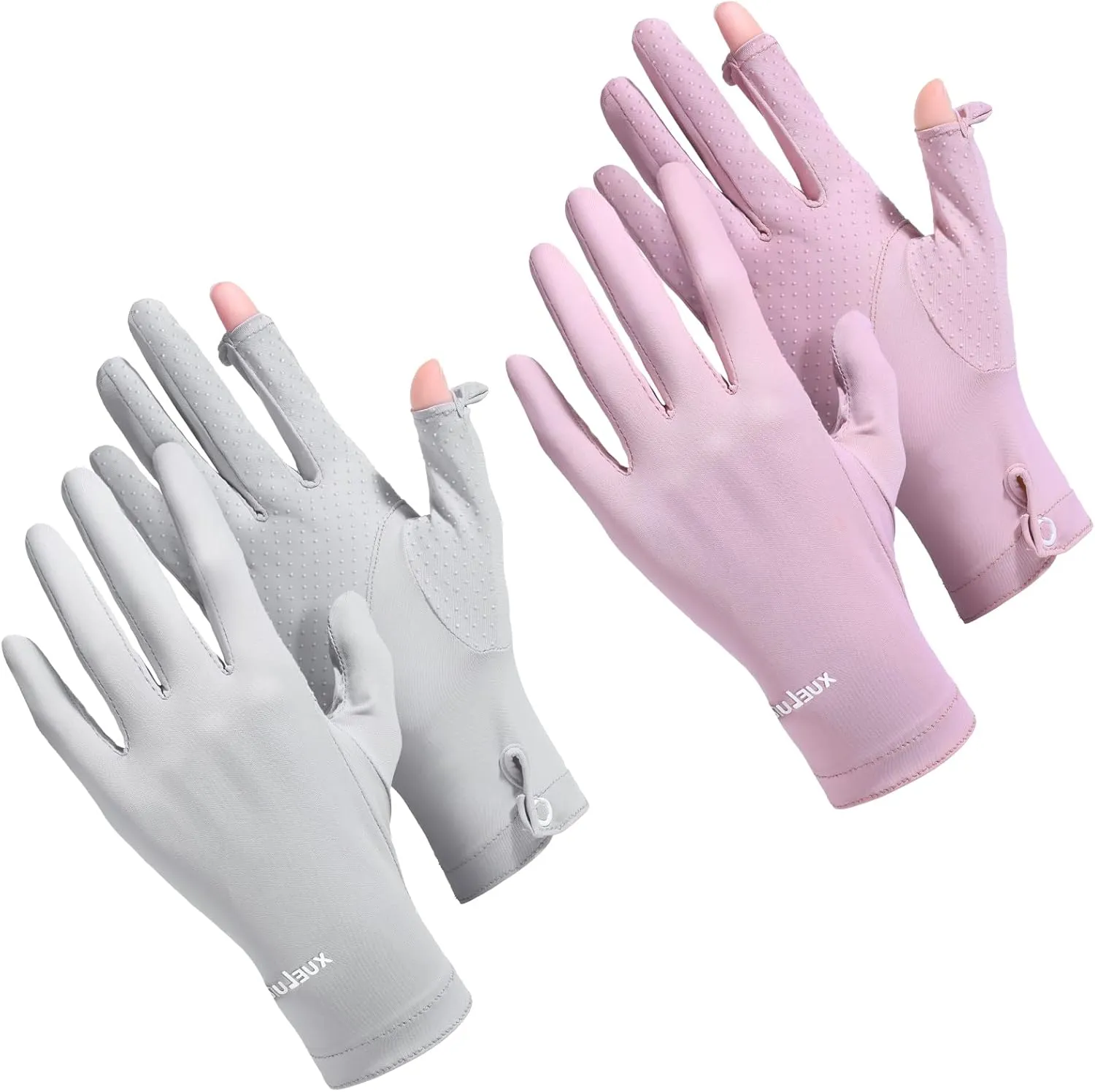 Loopeer 2 Packs Women UV Sun Protection Gloves Full Finger Touchscreen Non Slip Breathable Summer Outdoor Gloves