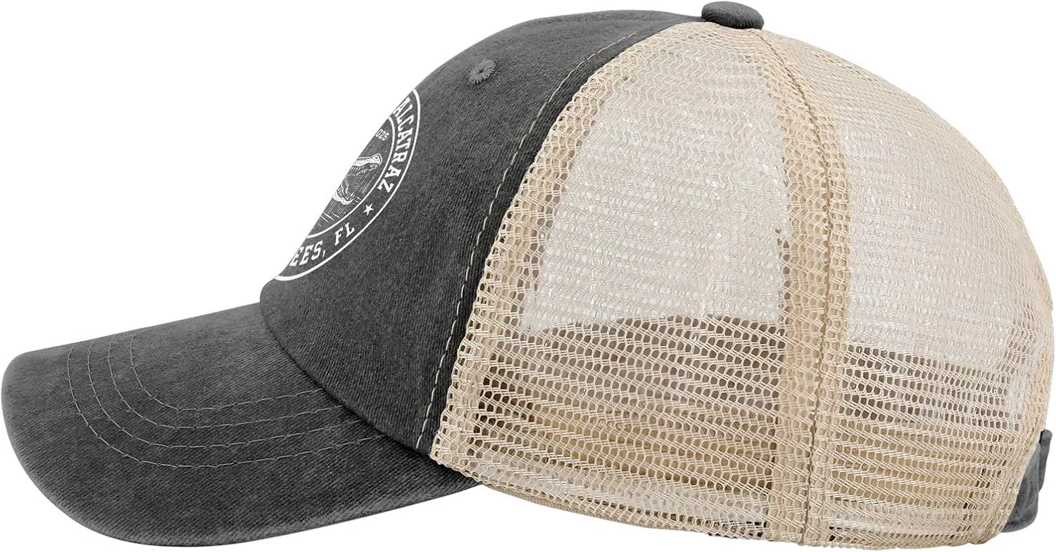 Made in US Florida Everglades Alligator Alcatraz Hat for Women Baseball Caps Classic Washed Dad Hats