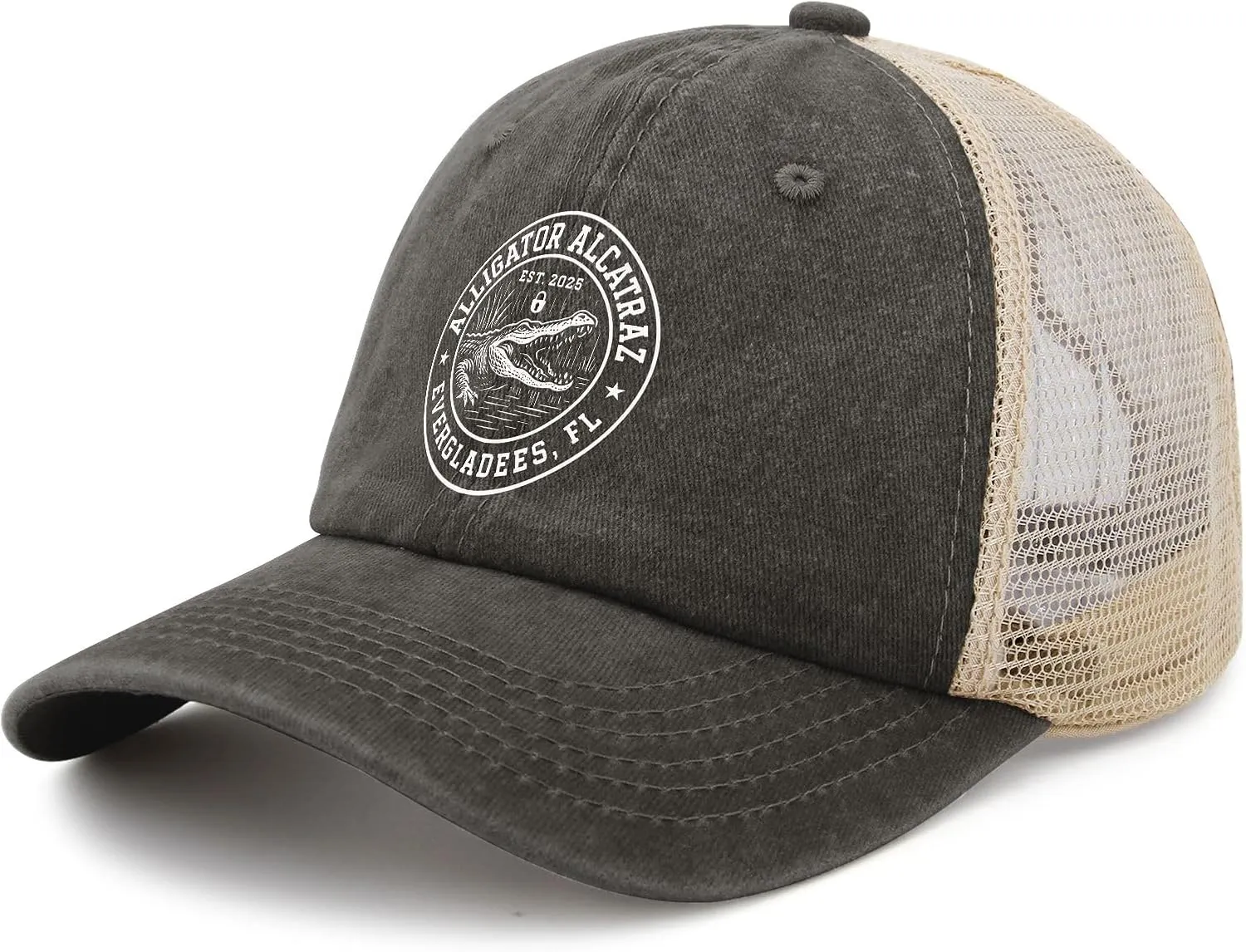 Made in US Florida Everglades Alligator Alcatraz Hat for Women Baseball Caps Classic Washed Dad Hats