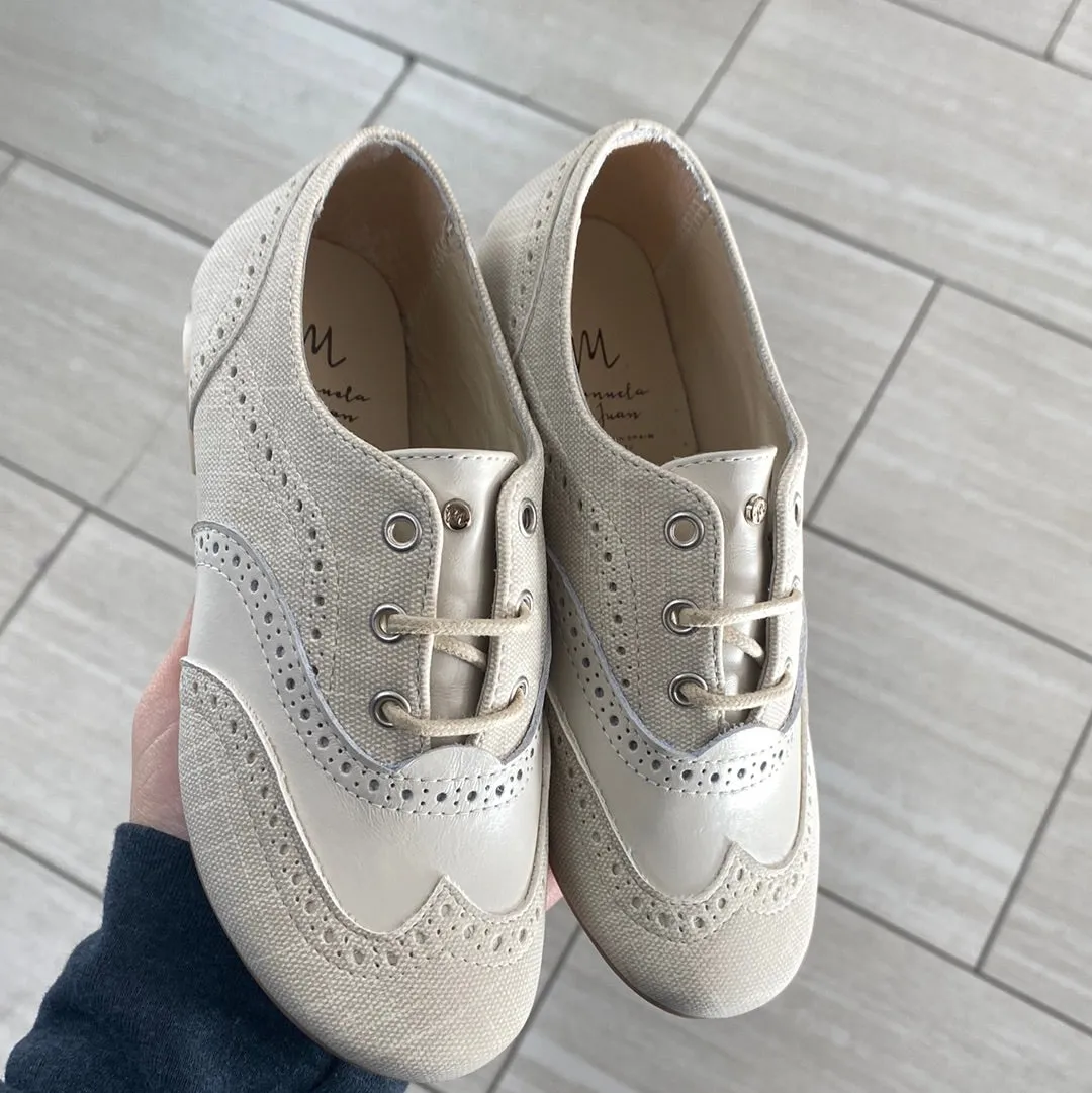 Manuela Beige Wingtip Derby