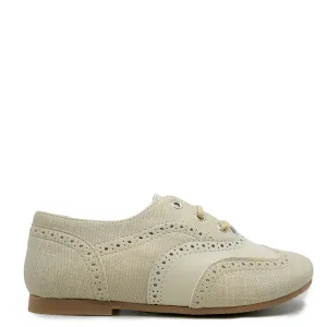 Manuela Beige Wingtip Derby