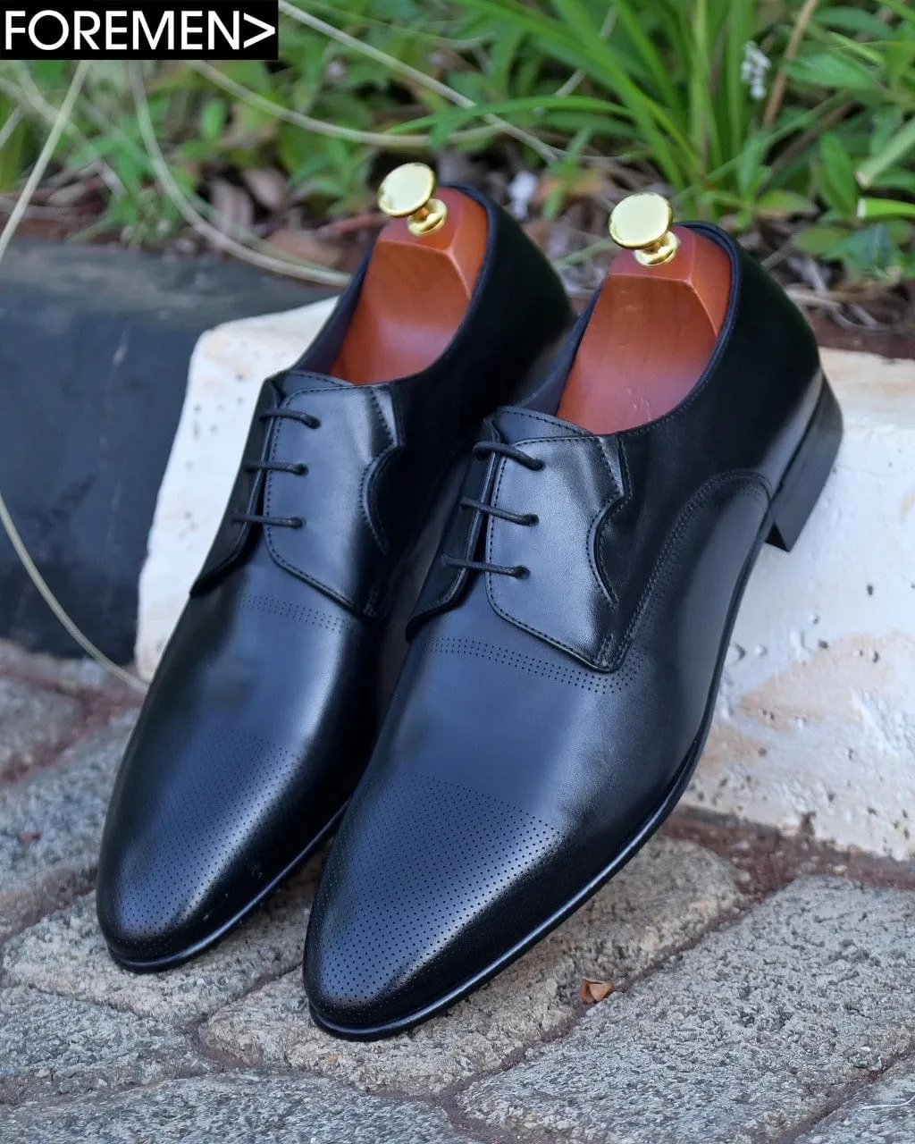 MONARCH | Black Leather Sole Derbies