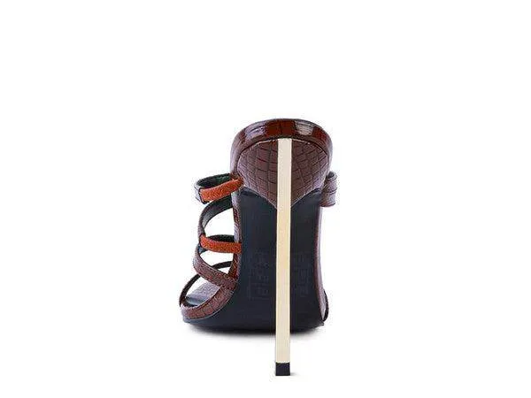 New Affair Croc Metal High Heeled Sandals