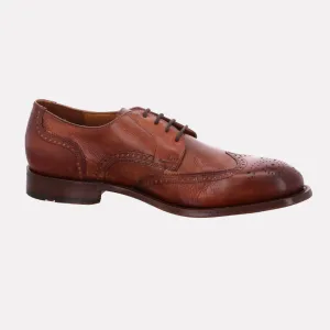 Ores Lace Up Wingtip Leather Dress Shoe / Marrone